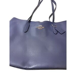 Coach Women Large Avenue Carry All Tote Navy Blue Leather Shoulder Bag 91377